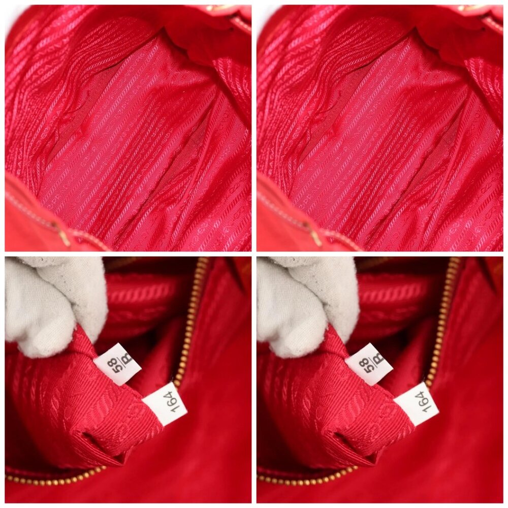 PRADA Backpack Nylon Red Gold Auth 158701V - Picture 15 of 16
